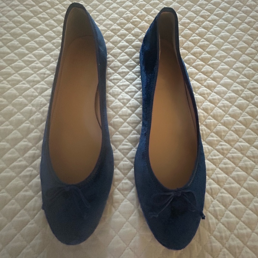 J. Crew made in Italy blue Velvet Women's Flats